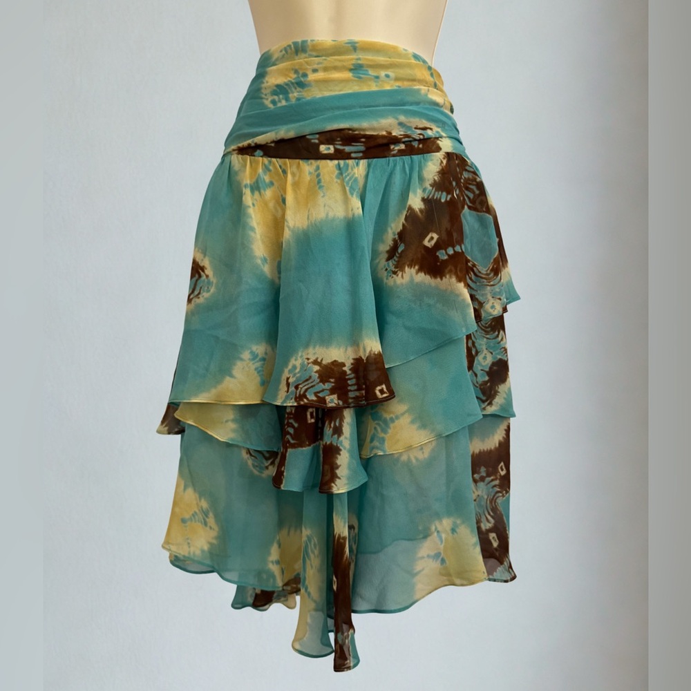Anne Klein Turquoise and Beige Skirt